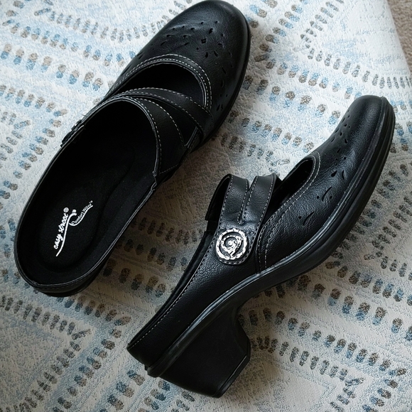 Easy Street Comfort Wave Columbus Perforated Cut Out Shoes 8M Black - Picture 2 of 16